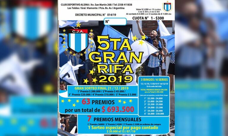 Ya esta la quinta gran rifa del club