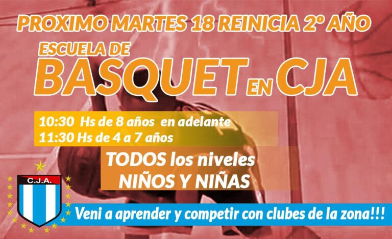 Retomamos actividades escuela de básquet