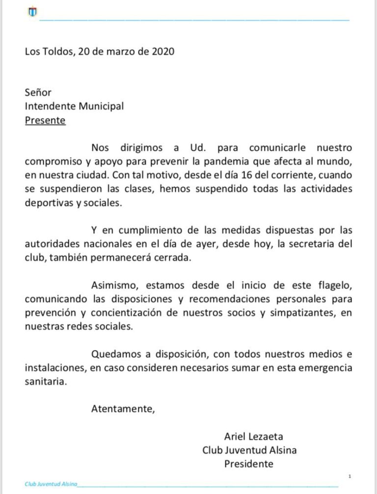 Puesta a disposición de instalaciones ante autoridades por emergencia sanitaria