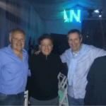 Omar Coria (con ex jugadores Machi Lancini, Oscar Campana y Juan Salerno)